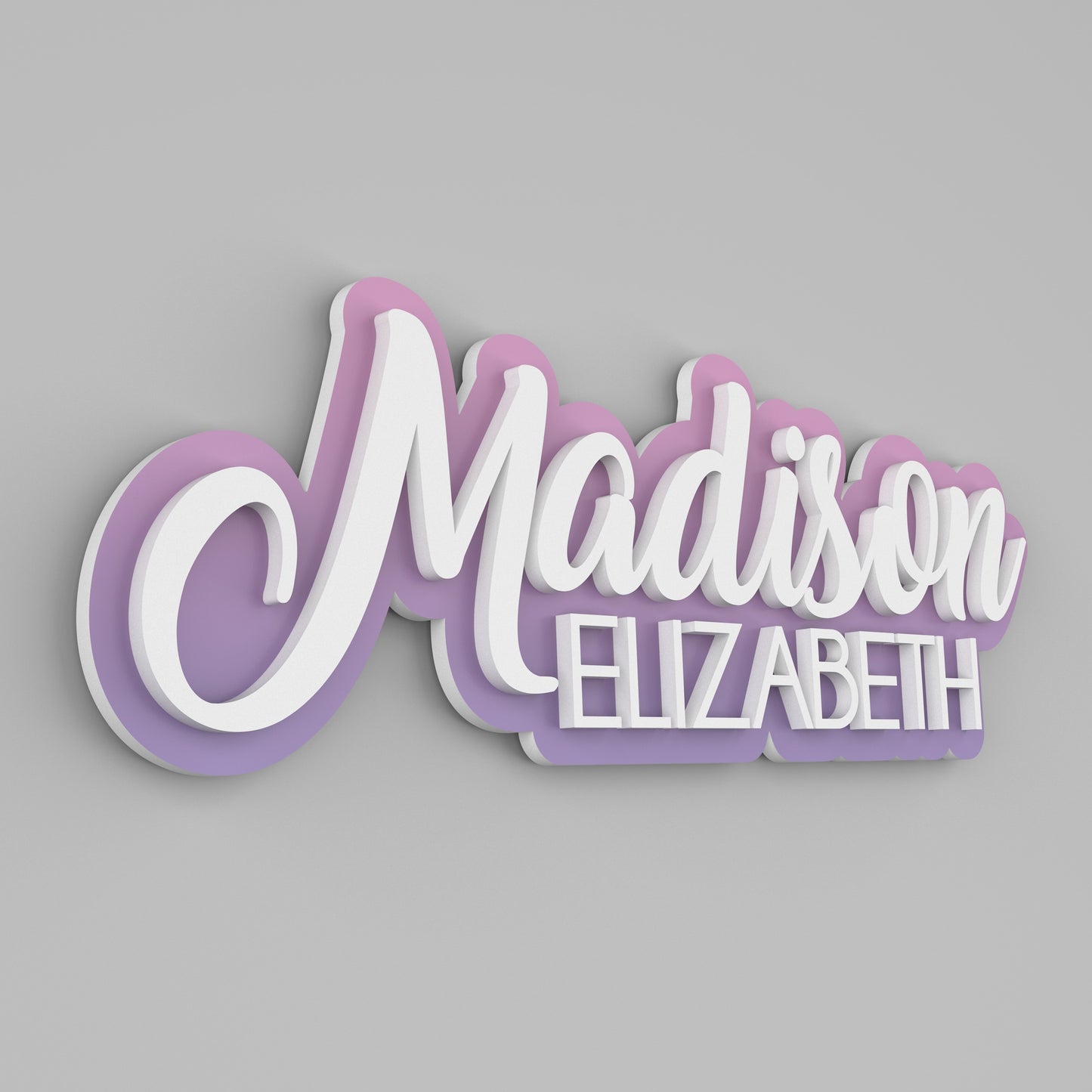 Nursery Name Sign - Custom Baby Name Sign - Nursery Wall Art - Personalized Gift For Baby - Layered 3D Name Sign