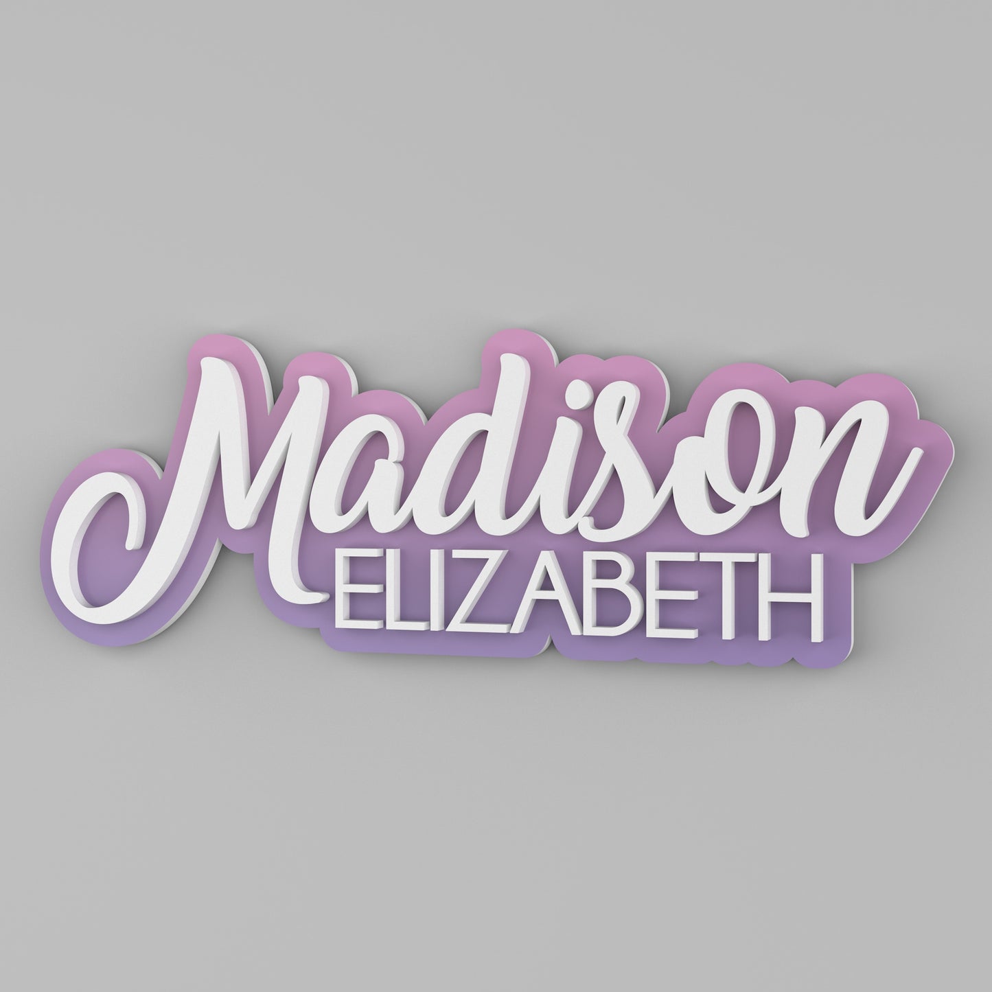 Nursery Name Sign - Custom Baby Name Sign - Nursery Wall Art - Personalized Gift For Baby - Layered 3D Name Sign