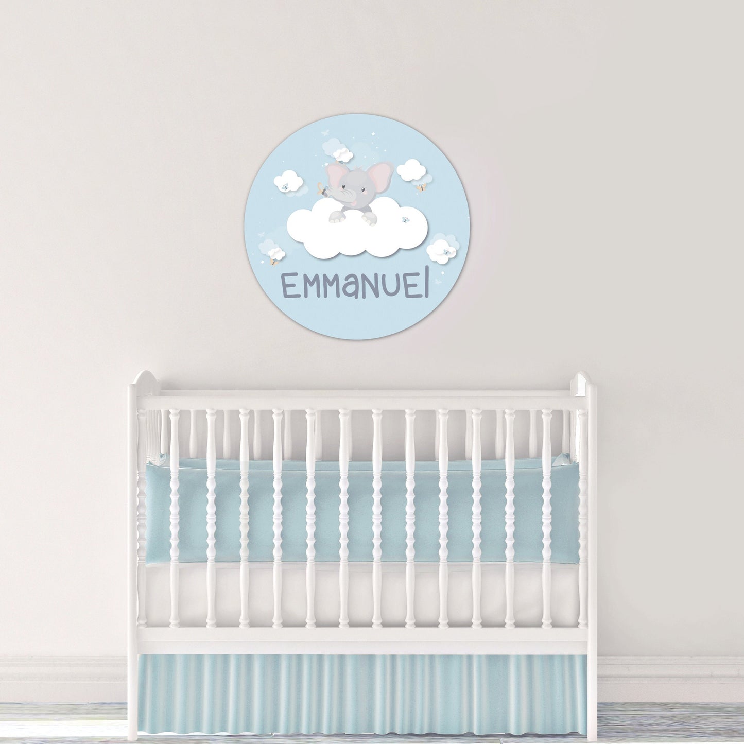 Nursery Name Sign, Baby Elephant Nursery Wall Decor, Nursery Wall Art, Elephant Theme
