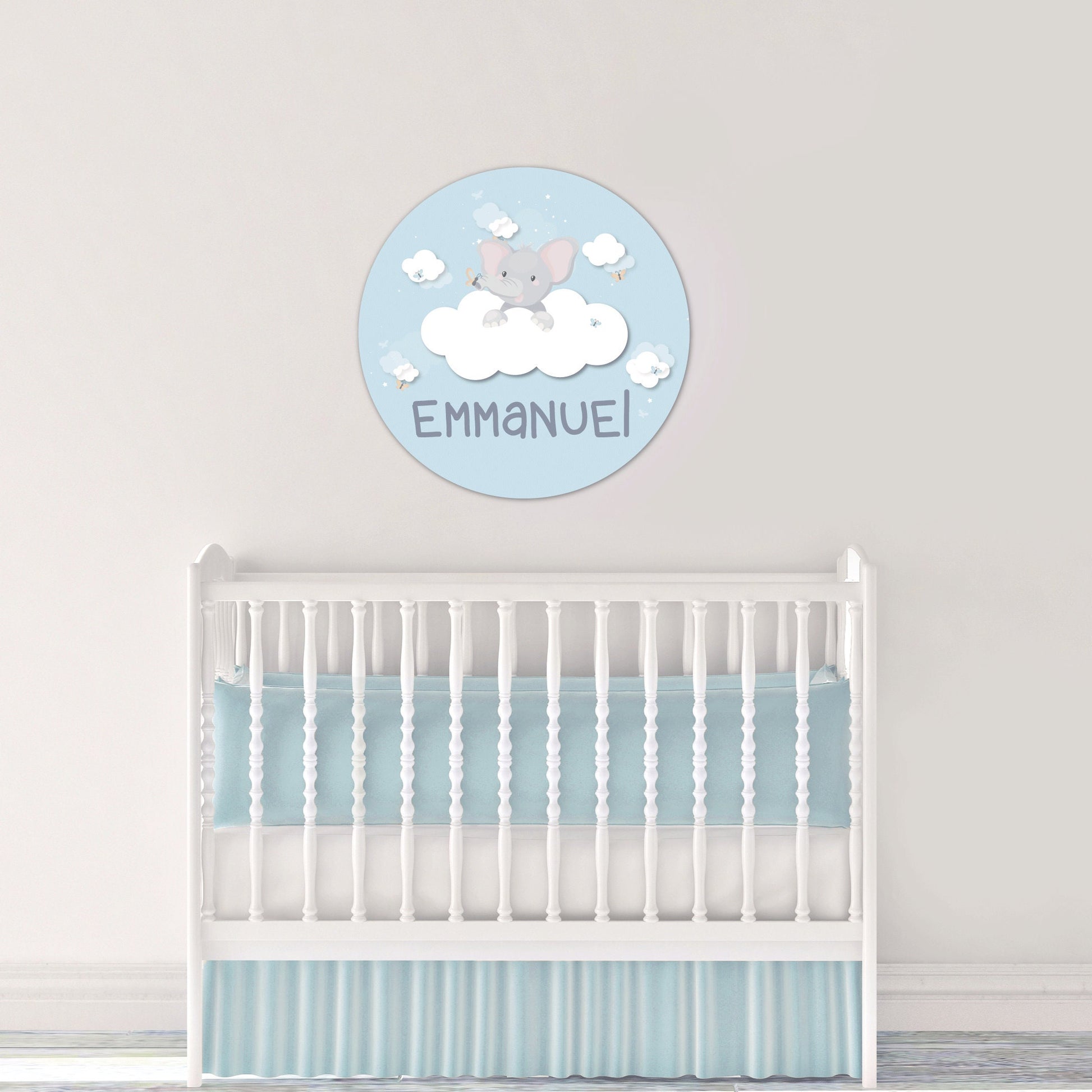 Nursery Name Sign, Baby Elephant Nursery Wall Decor, Nursery Wall Art, Elephant Theme