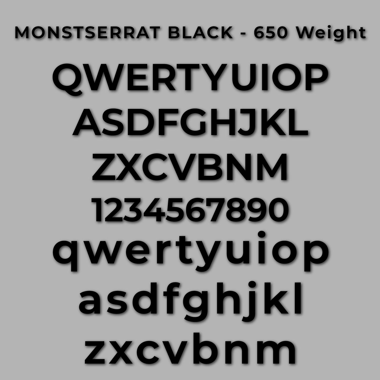Black PVC wall letters