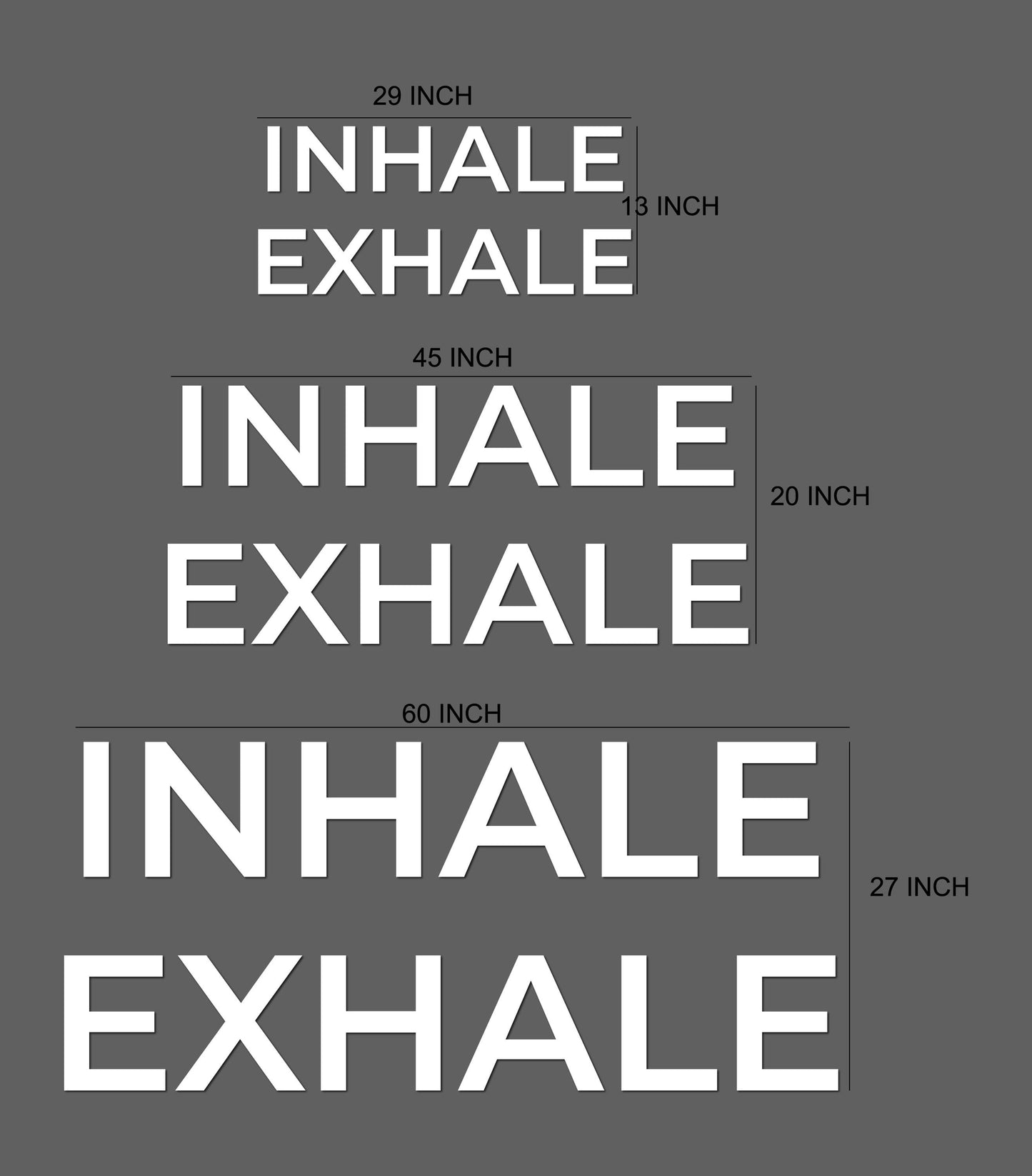 Yoga Studio Wall Letters Custom Signs, 3D PVC Wall Letters for Yoga Room, Home Gym, Fitness Studio & Workout Room. INHALE EXHALE Wall Sign.