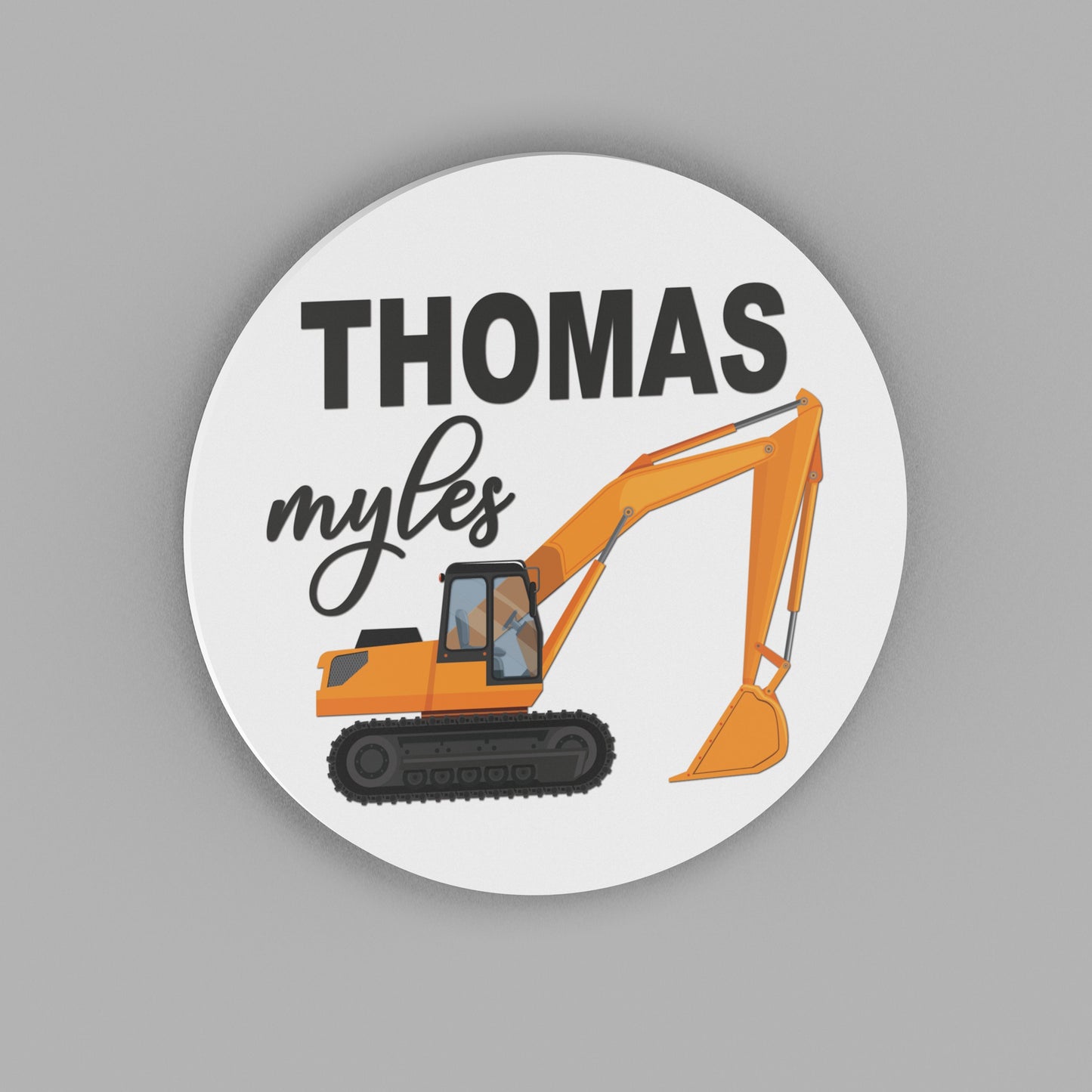 Construction Themed Name Sign - Personalized Name Sign for Kids Bedroom Decor