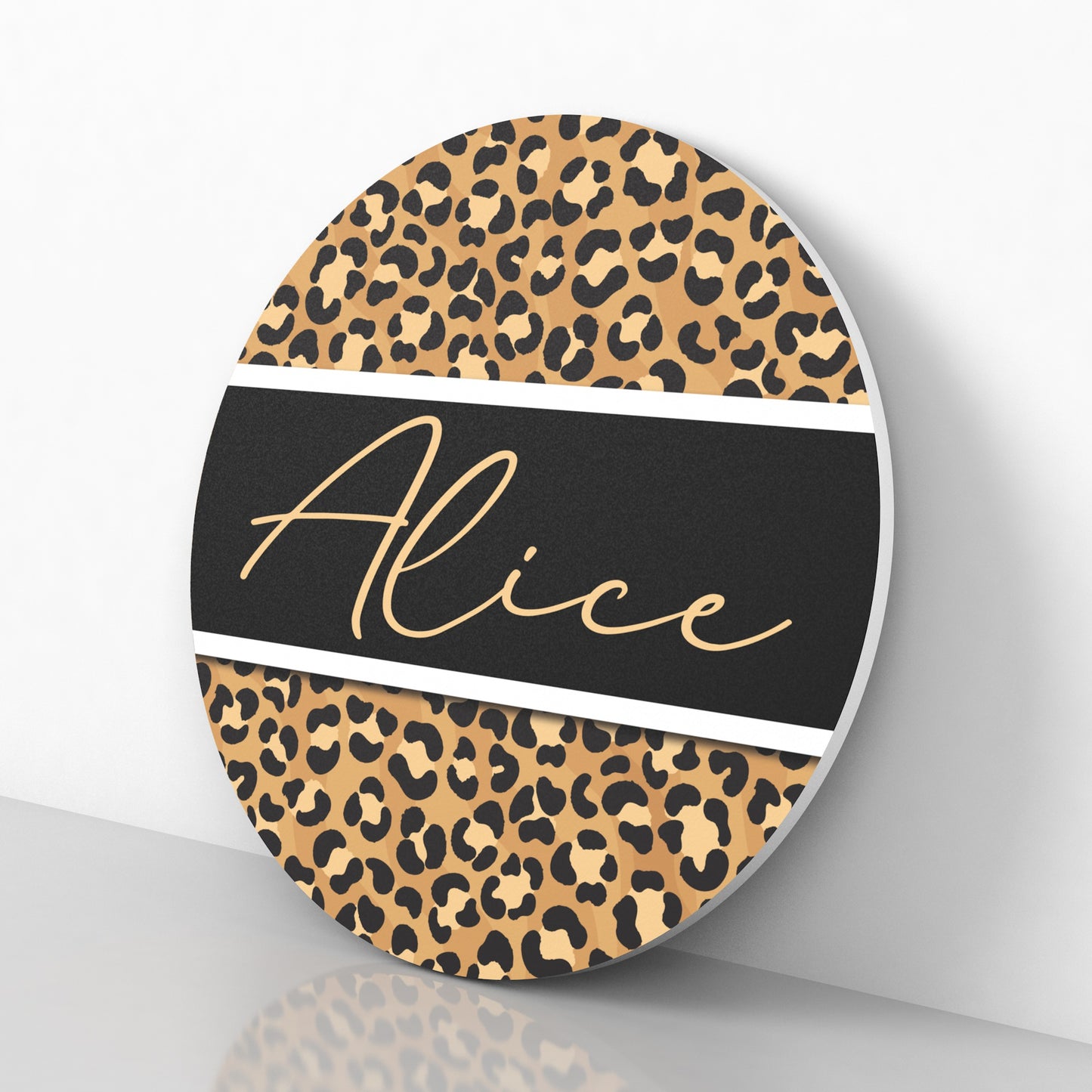 Leopard Print Name Sign - Personalized Name Sign - Leopard Home Decor