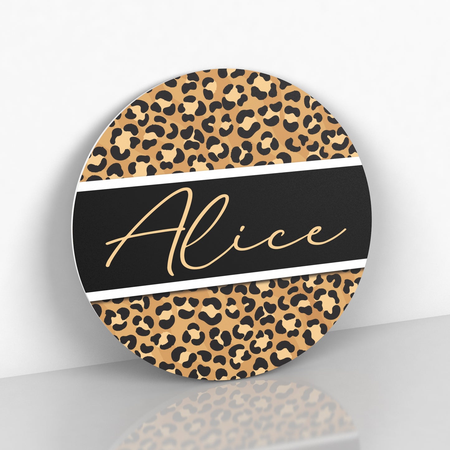 Leopard Print Name Sign - Personalized Name Sign - Leopard Home Decor