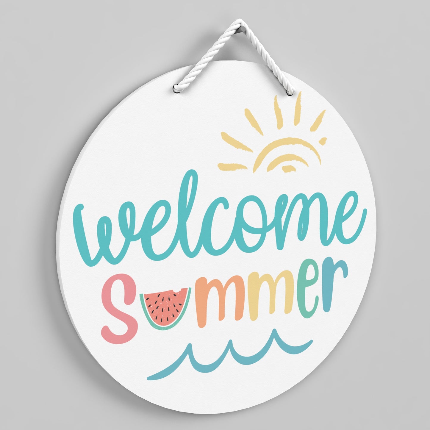 Welcome Summer Door Hanger Sign, Outdoor Gate or Porch Sign