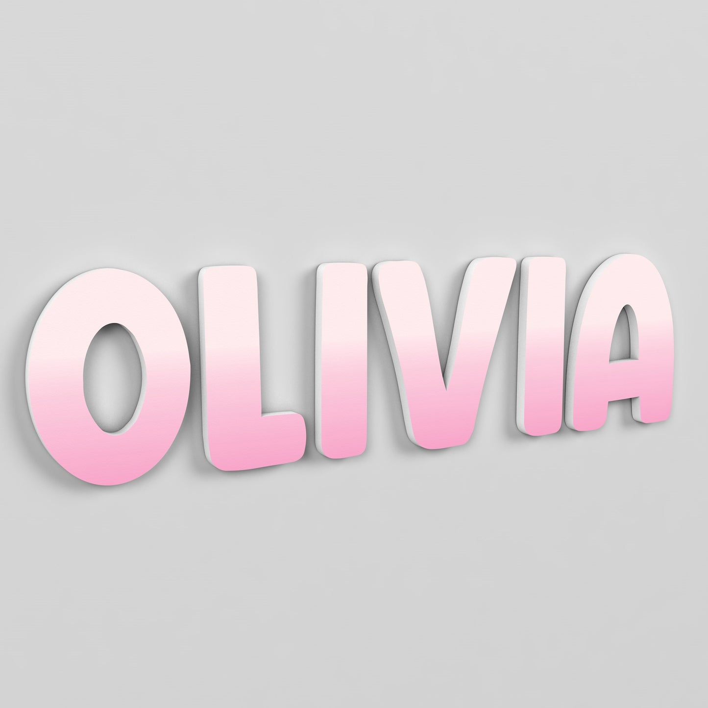 Name Sign with Individual Letters and Gradient Pattern
