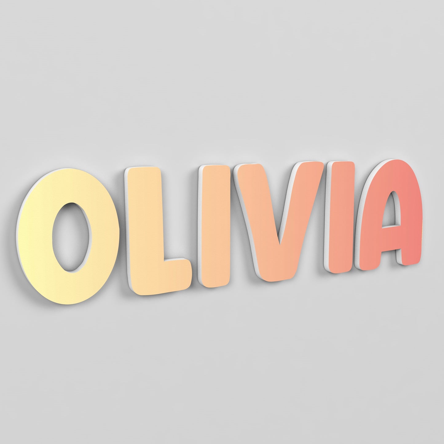Name Sign with Individual Letters and Gradient Pattern