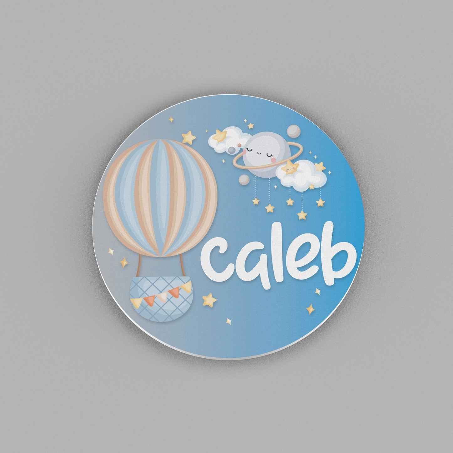 Hot Air Balloon Baby Name Sign, Personalized Bedroom Name Sign, Nursery Decor for Baby Boys Wall Art
