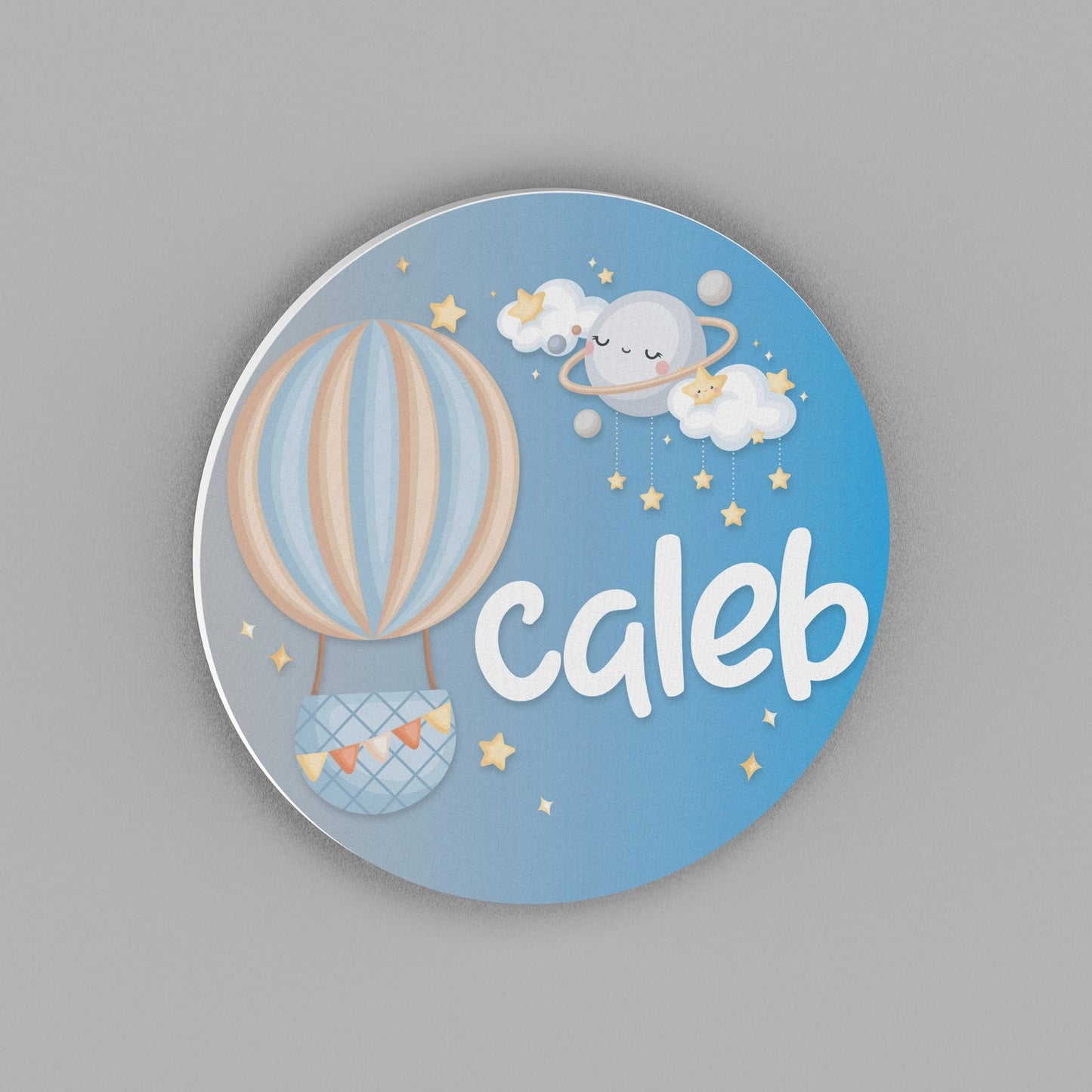 Hot Air Balloon Baby Name Sign, Personalized Bedroom Name Sign, Nursery Decor for Baby Boys Wall Art