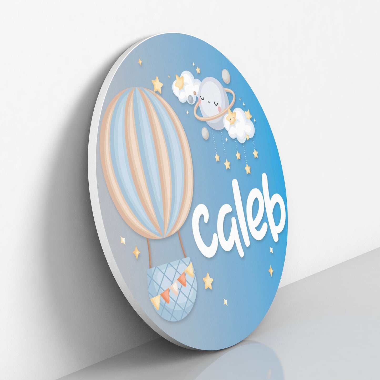 Hot Air Balloon Baby Name Sign, Personalized Bedroom Name Sign, Nursery Decor for Baby Boys Wall Art