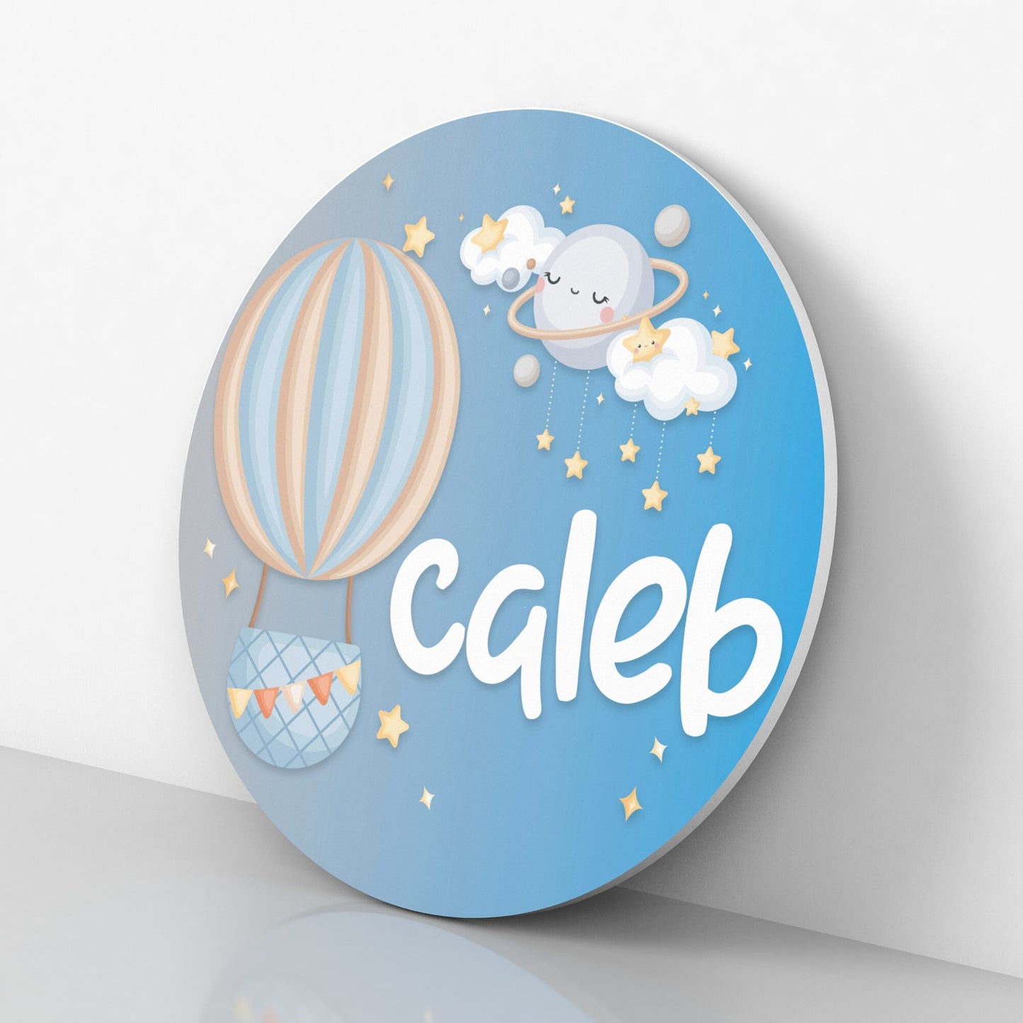 Hot Air Balloon Baby Name Sign, Personalized Bedroom Name Sign, Nursery Decor for Baby Boys Wall Art