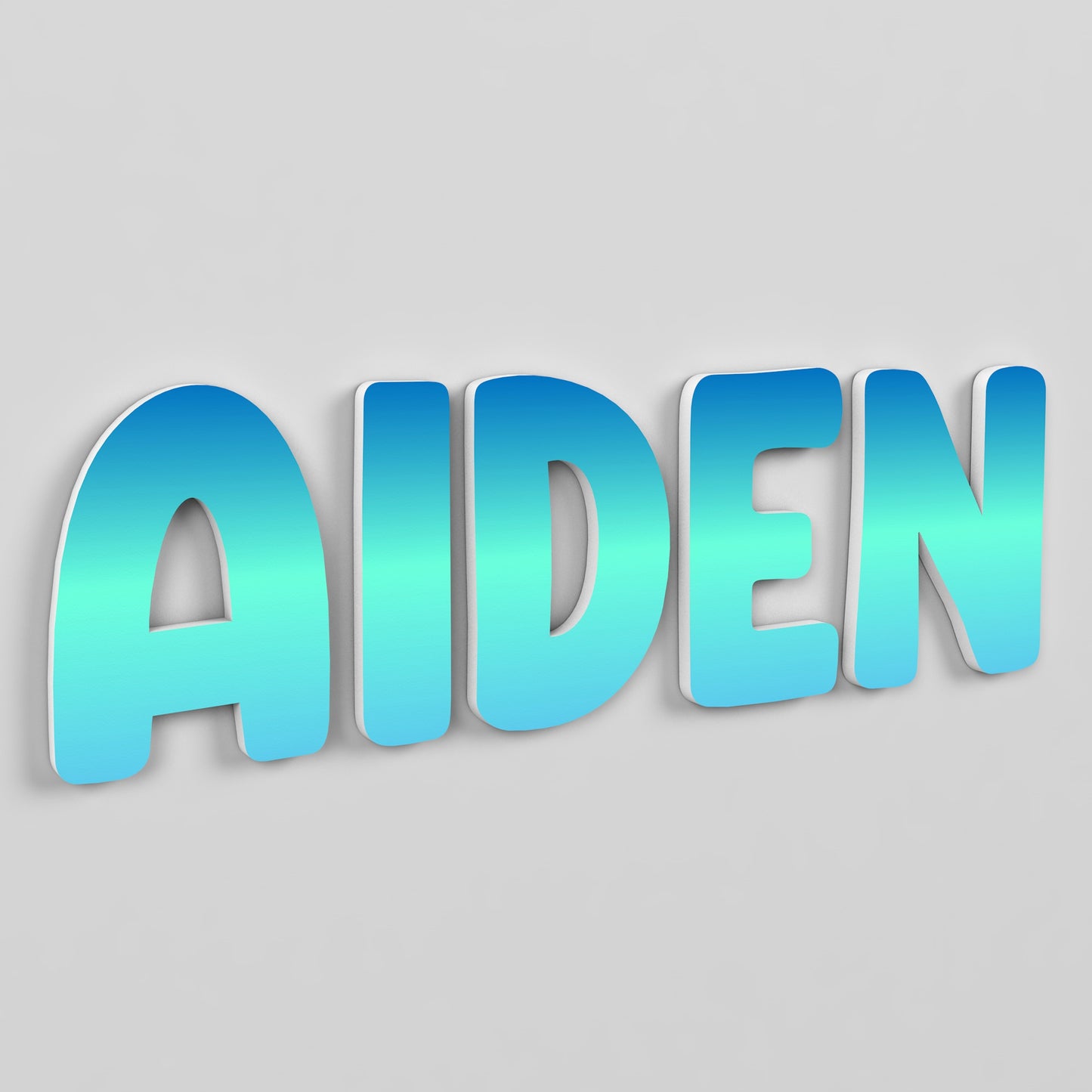 Name Sign with Individual Letters and Gradient Pattern