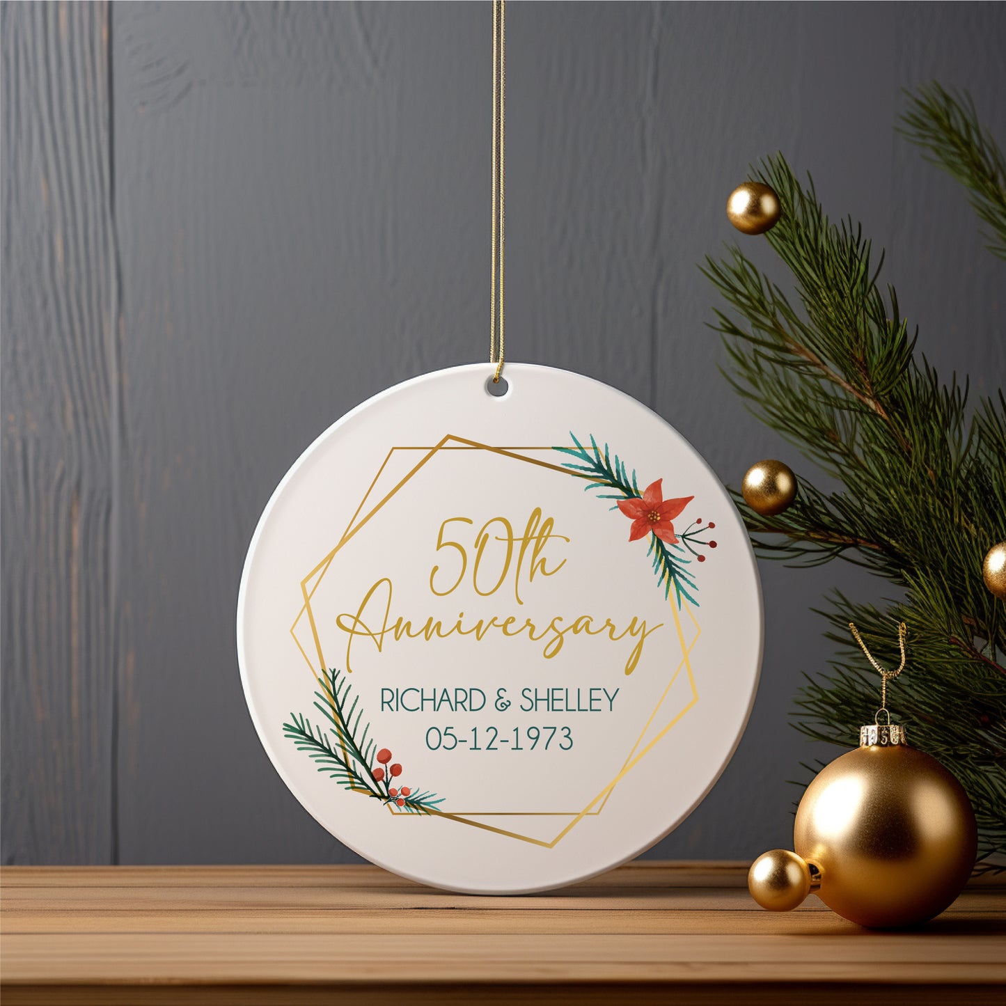 Personalized 50th Wedding Anniversary Gift - Keepsake Ornament for Golden Anniversary