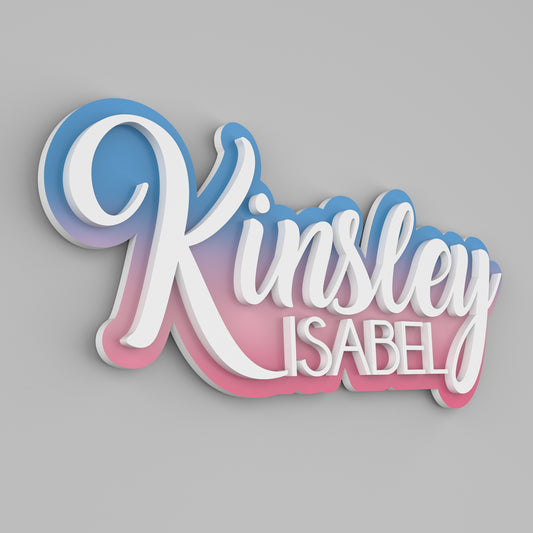 Layered Name Sign - Name Signs for Nursery Above Crib. Personalized Newborn Sign for Baby Girl