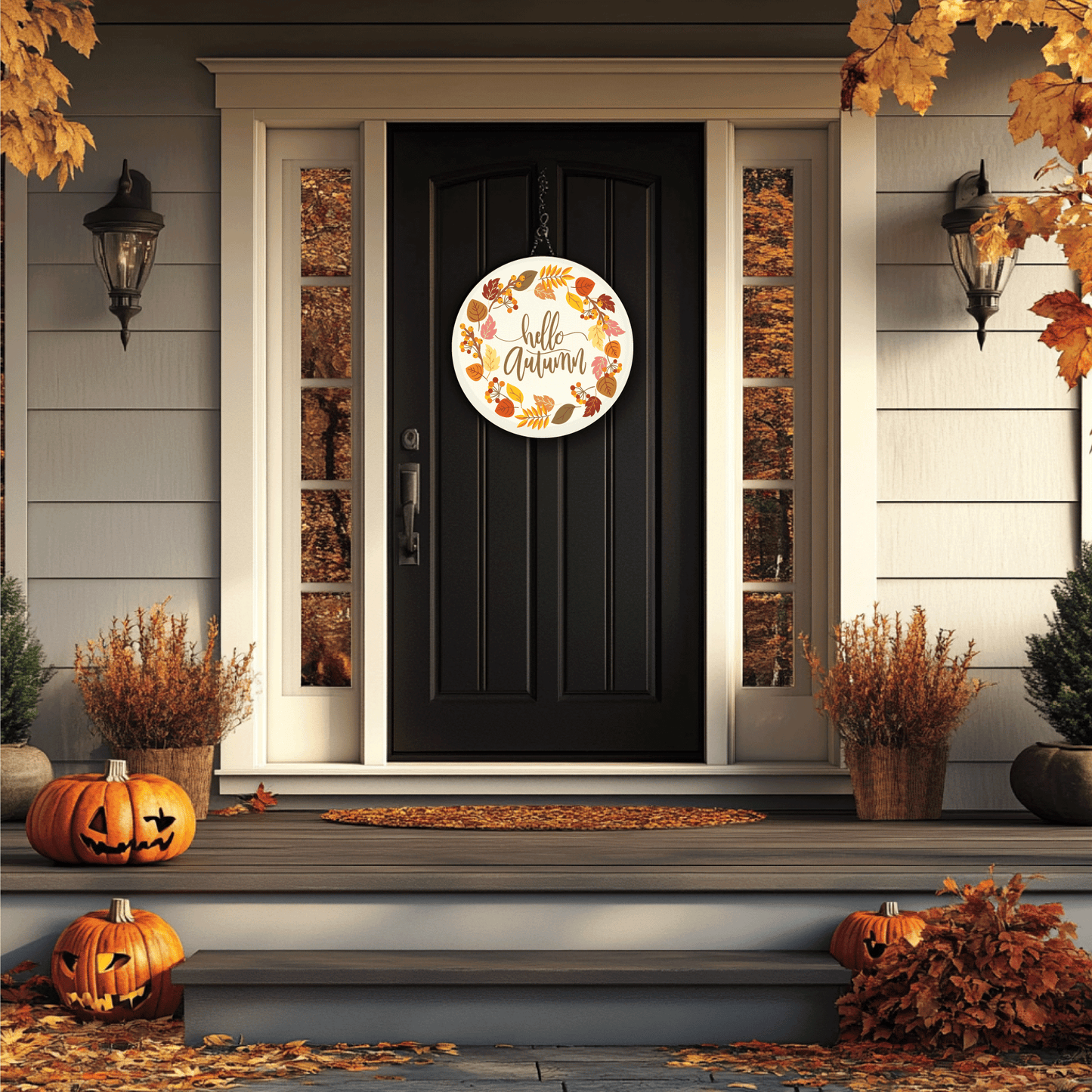 Round Door Sign, Door Decor, Fall Home Decor, Autumn Home Decor, Front Door Art, Home Decor, Wall Decor