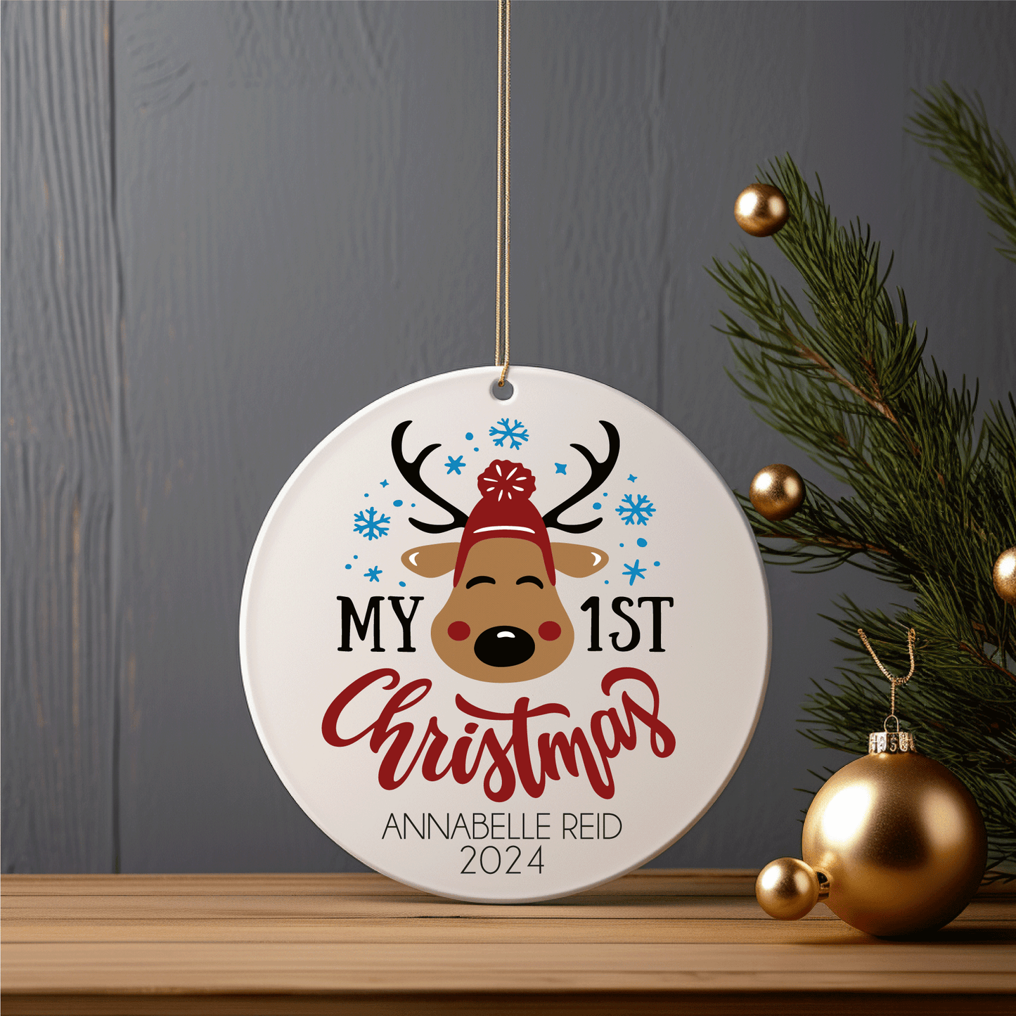 Personalized Baby's First Christmas Ornament 2024 - My First Christmas Keepsake Ornament