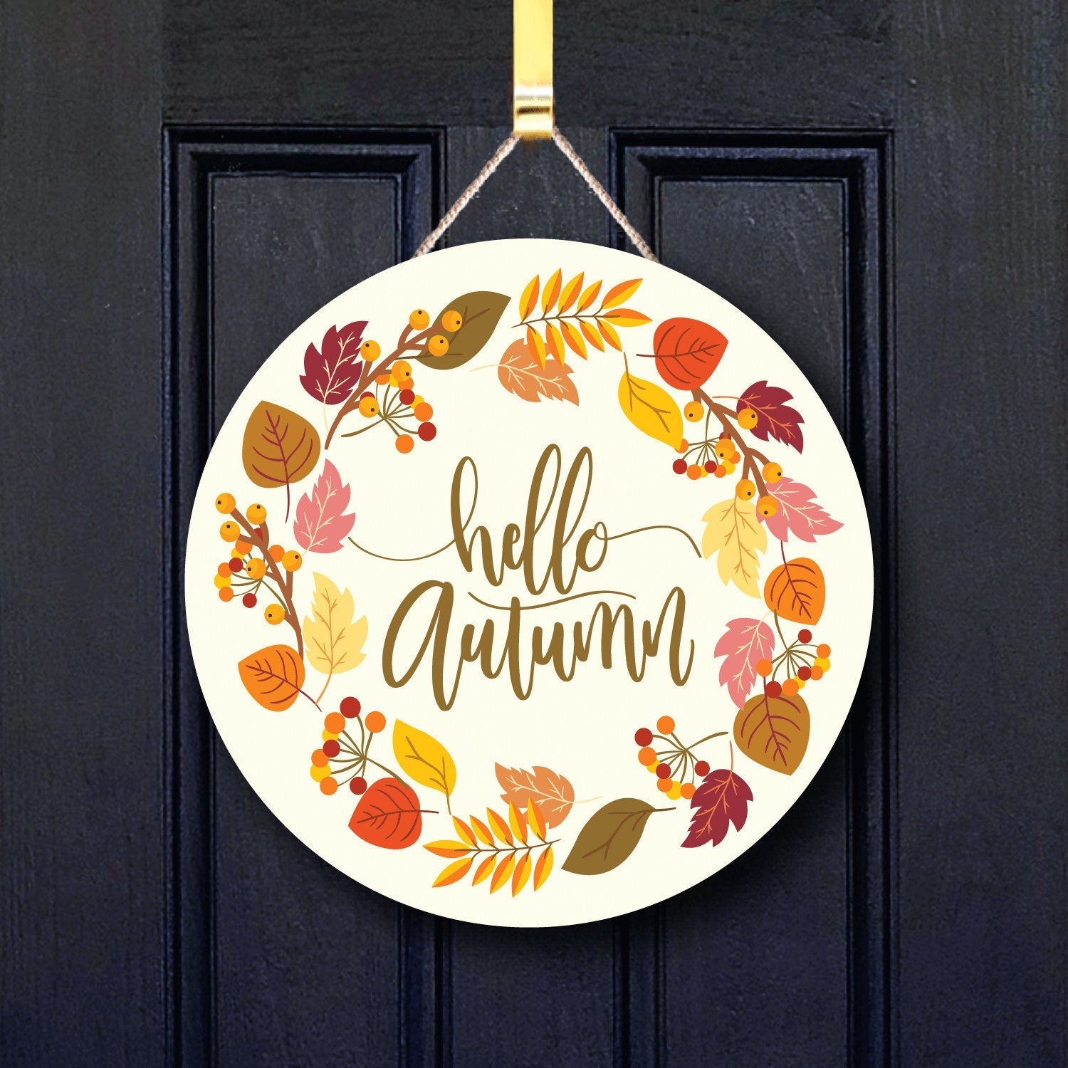 Round Door Sign, Door Decor, Fall Home Decor, Autumn Home Decor, Front Door Art, Home Decor, Wall Decor