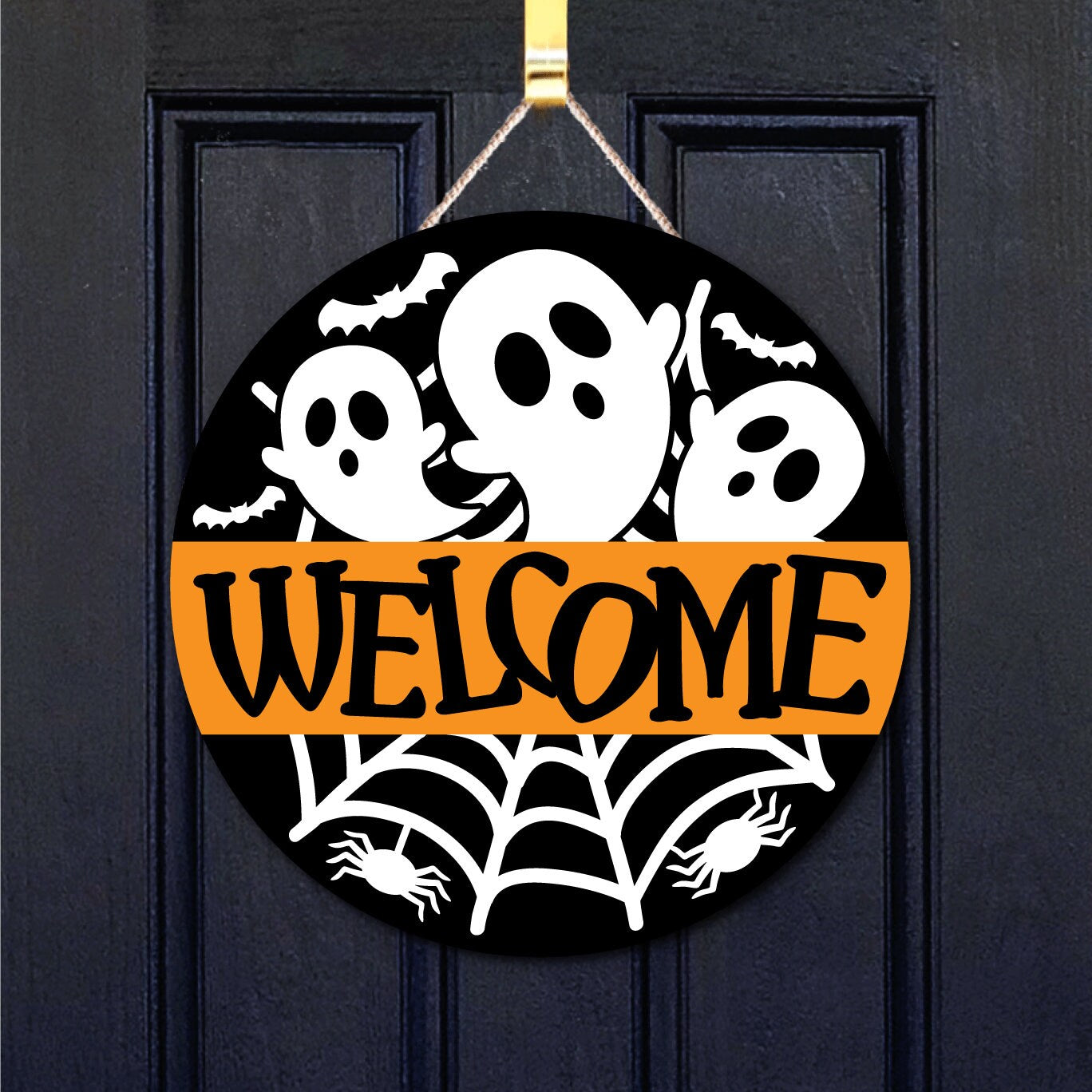 Halloween Door Sign, Welcome Door Hanger, Halloween Home Decor, Autumn Home Decor, Front Door Decor, Home Decor