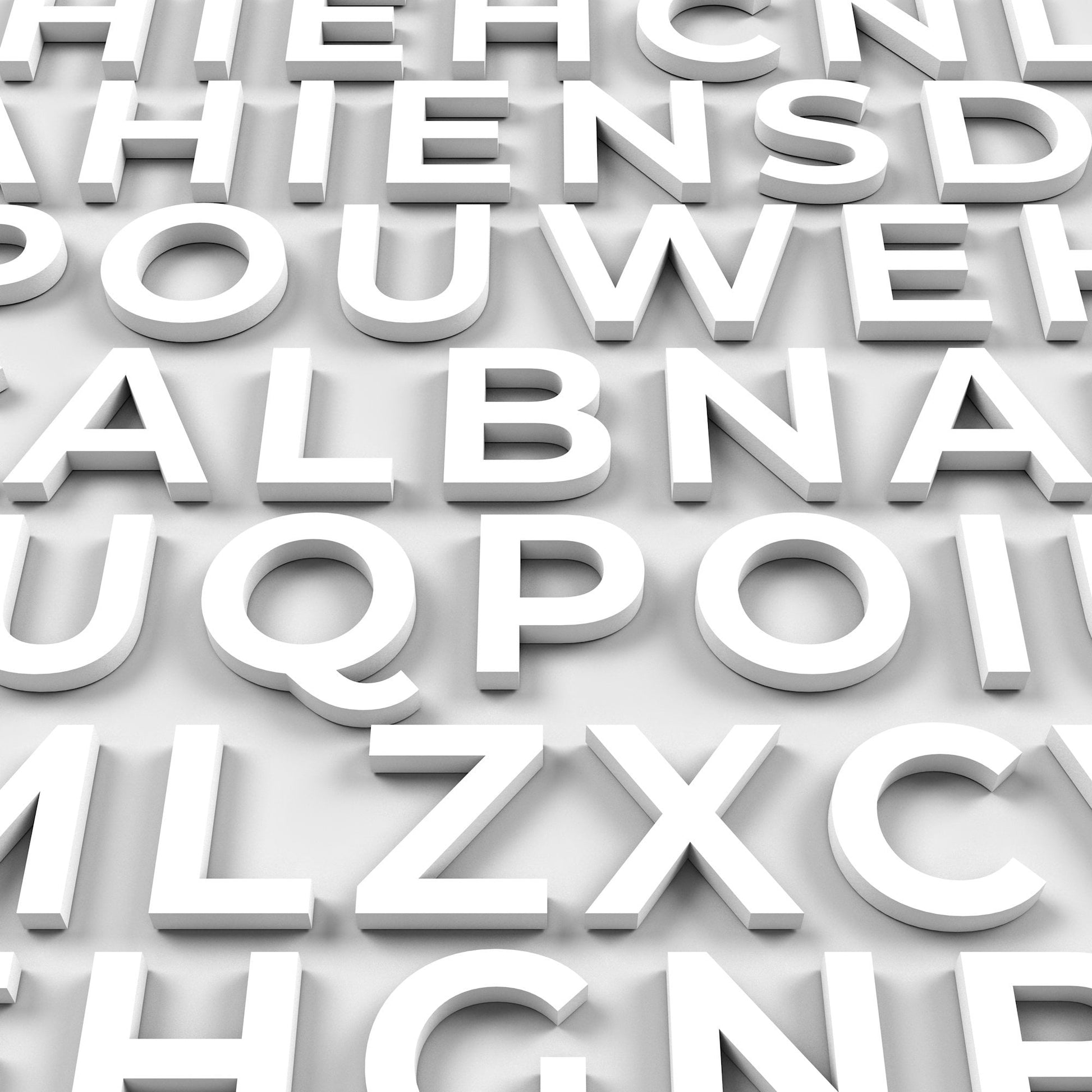 matte white PVC wall letters 0.5 inch thick 3D individual lettering for wall decor