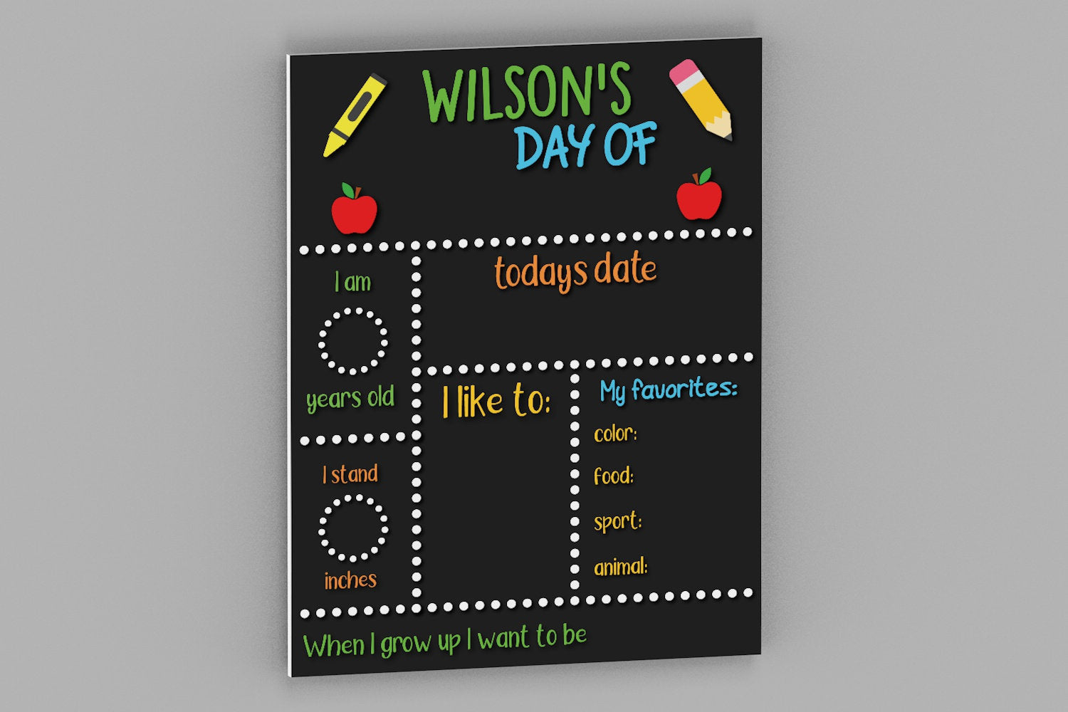 Personalized First and Last Day of School Sign - Reusable Back to School Sign Board