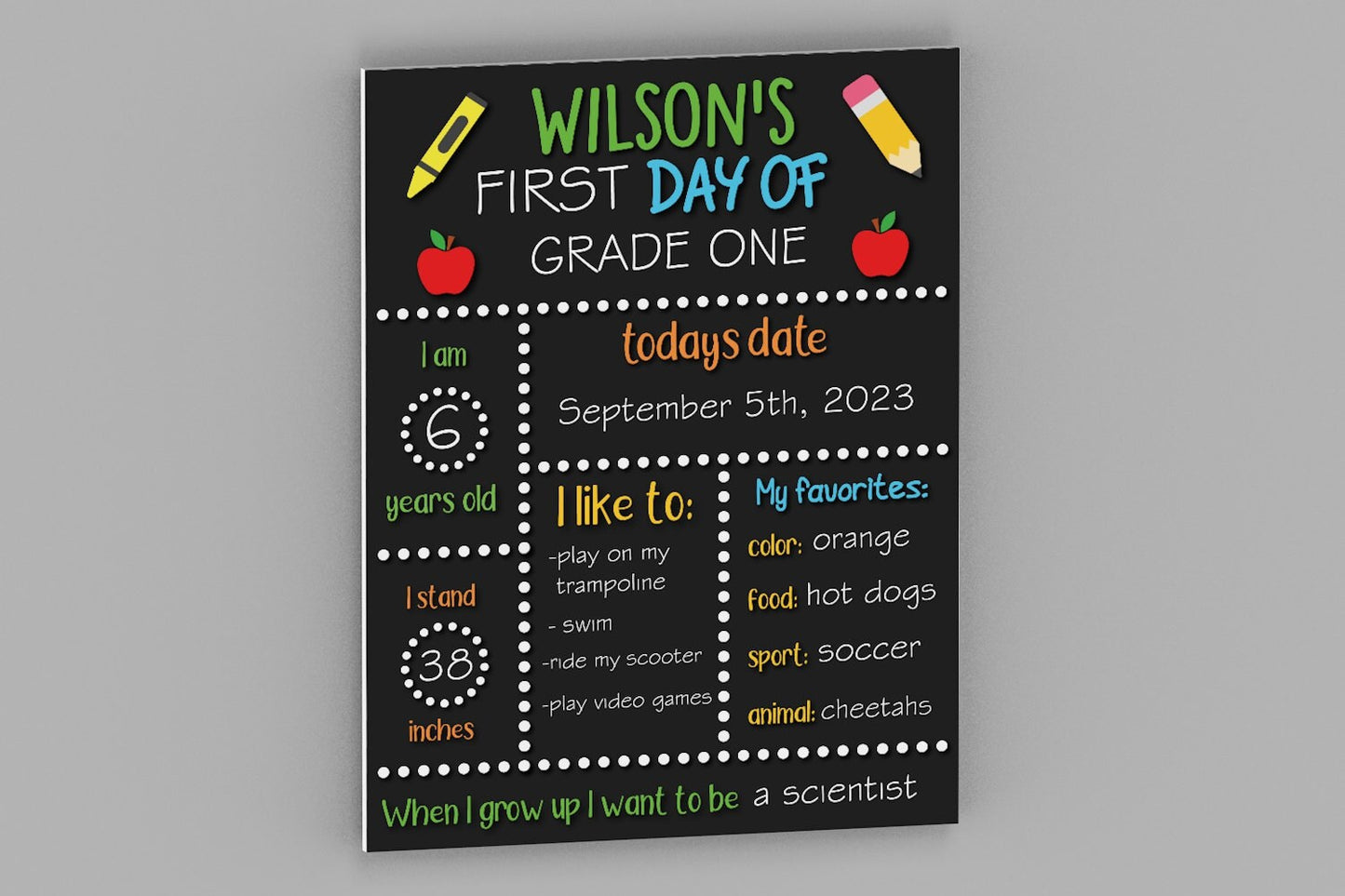 Personalized First and Last Day of School Sign - Reusable Back to School Sign Board