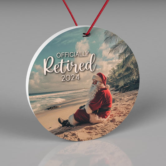 Retirement Ornament - Retirement Gift 'Officially Retired 2024' - Christmas Tree Ornament