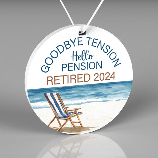 Retirement Ornament - Goodbye Tension Hello Pension - Retirement Gift 2024 - Christmas Tree Ornament