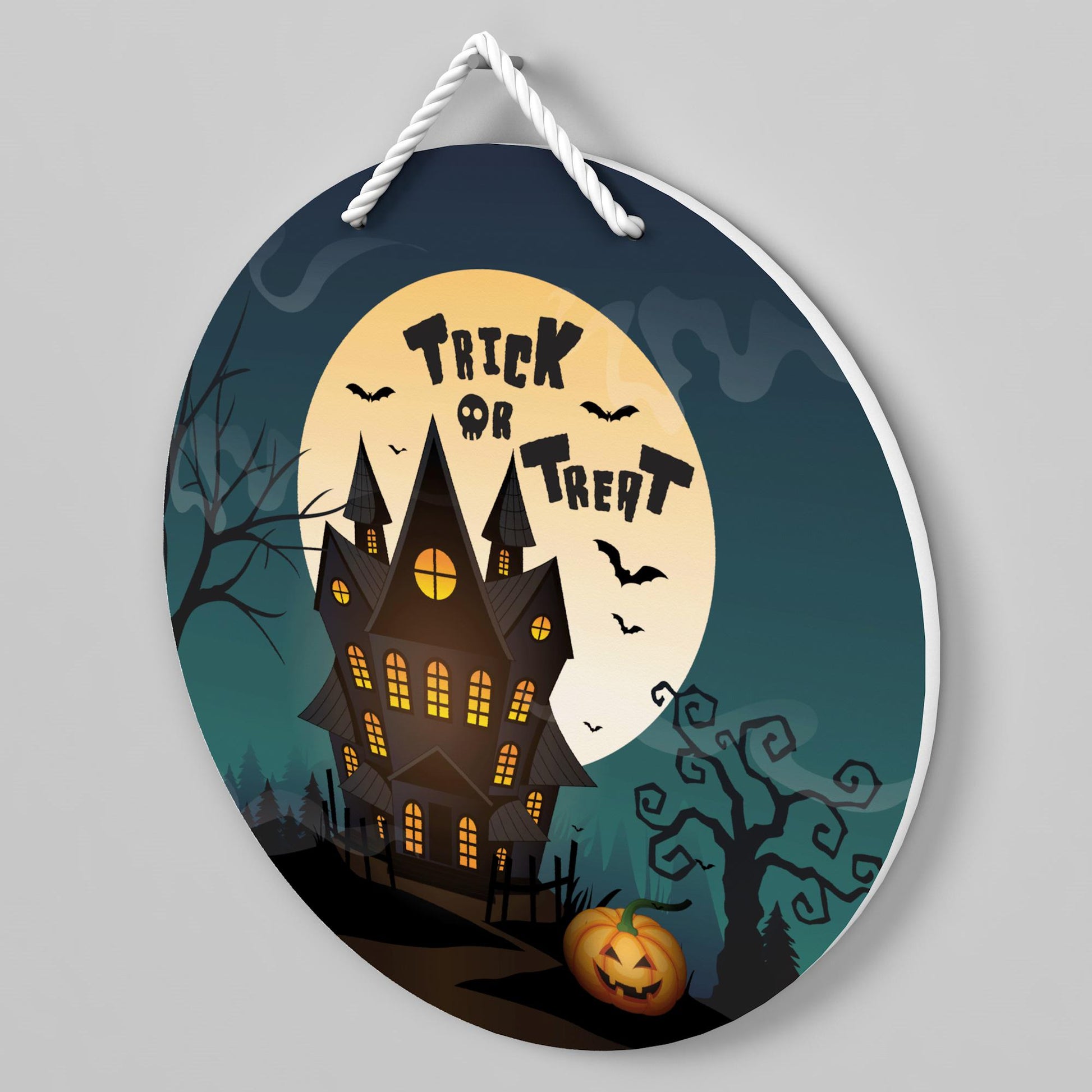 Halloween Door Sign - Halloween Wall Decor - Trick or Treat Sign - Spooky Decoration