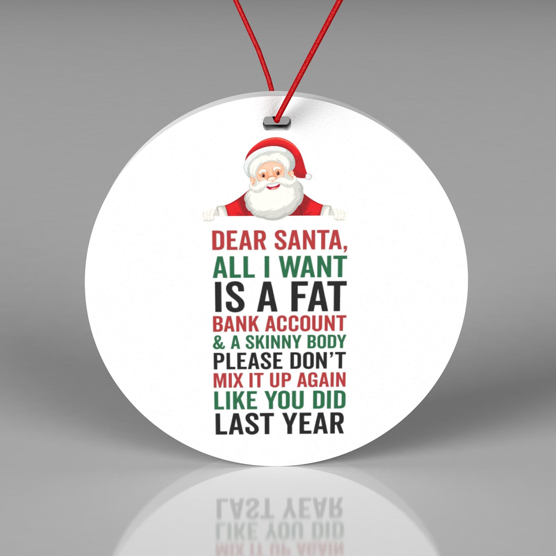 2024 Funny Christmas Ornament, Dear Santa Gift Ornament, Humorous Holiday Decoration, Gag Gift Idea