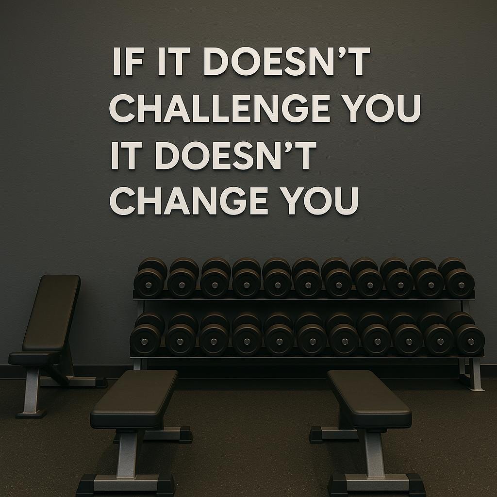 Gym Decor Wall Sign PVC Wall Letters for Home Gym, Fitness Studio & Workout Room "If It Doesn't Challenge You It Doesn't Change You"