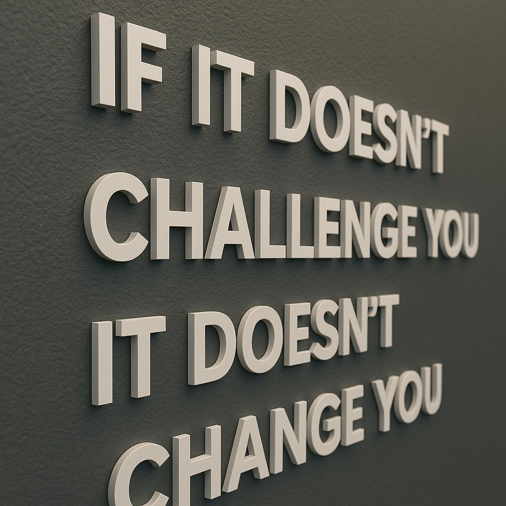 Gym Decor Wall Sign PVC Wall Letters for Home Gym, Fitness Studio & Workout Room "If It Doesn't Challenge You It Doesn't Change You"