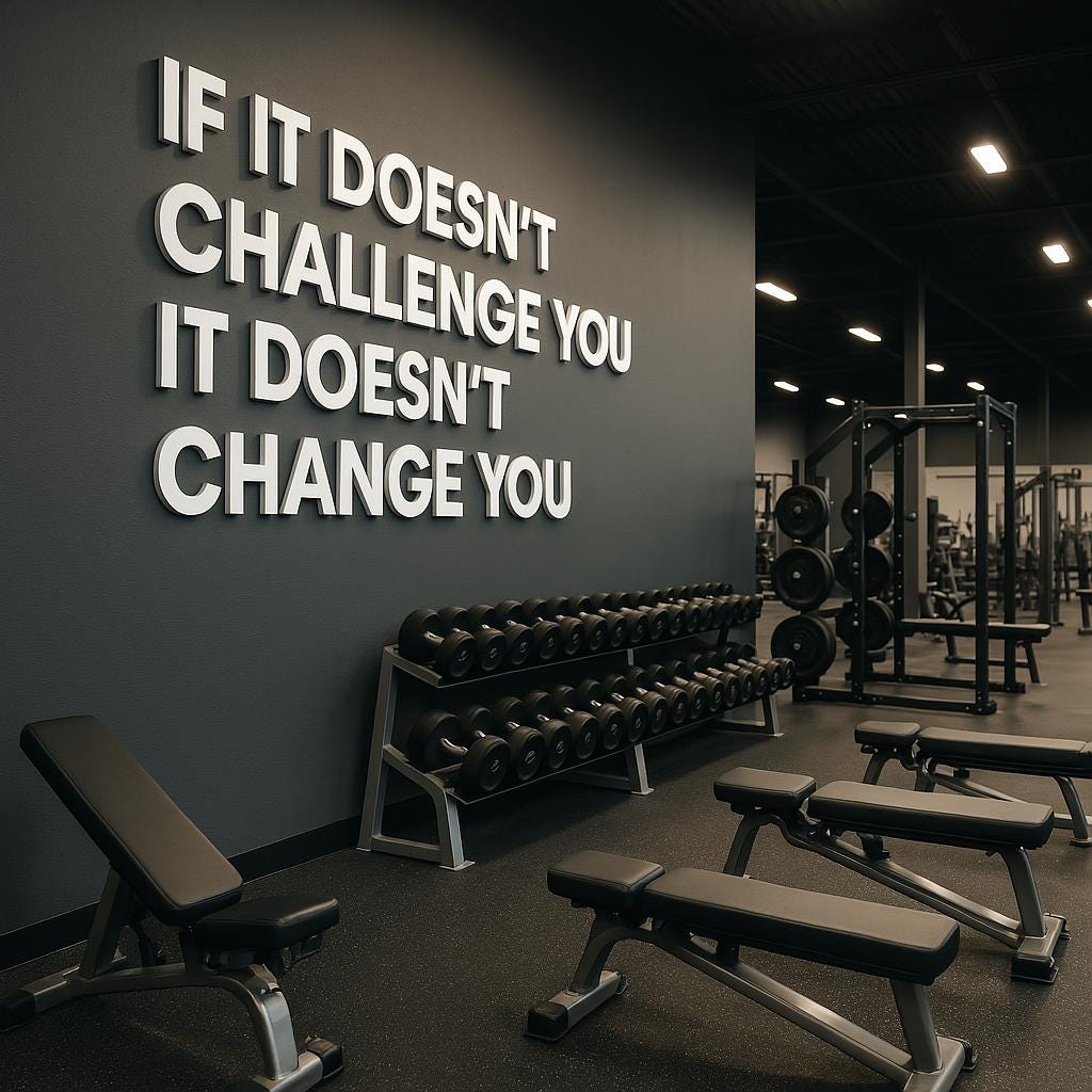 Gym Decor Wall Sign PVC Wall Letters for Home Gym, Fitness Studio & Workout Room "If It Doesn't Challenge You It Doesn't Change You"