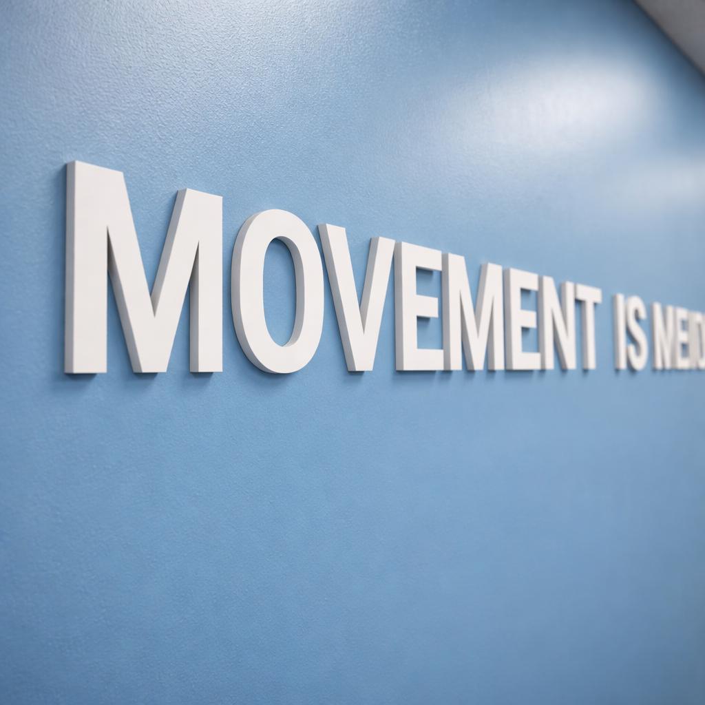 Movement Is Medicine Sign, Physical Therapy Decor, Chiropractor Office Sign, Rehab Clinic Wall Decor, 3D PVC Wall Letters