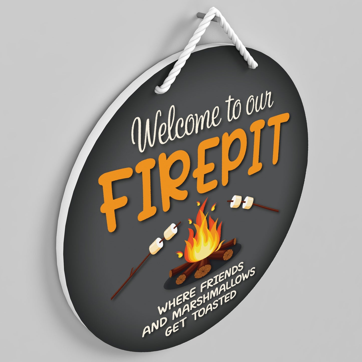 Outdoor Firepit Sign - Welcome to our Firepit