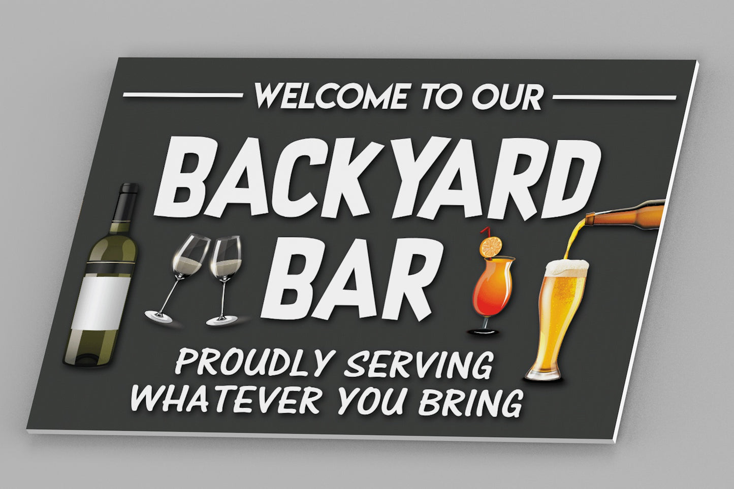 Outdoor Backyard Bar Sign - Patio Sign