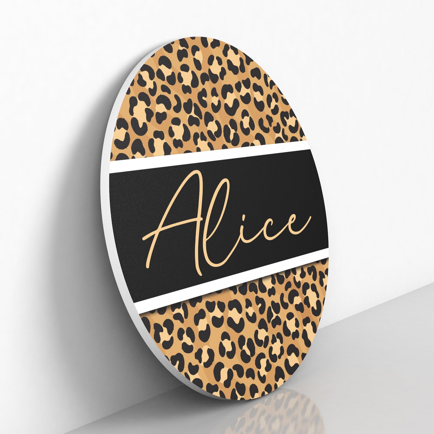 Leopard Print Name Sign - Personalized Name Sign - Leopard Home Decor