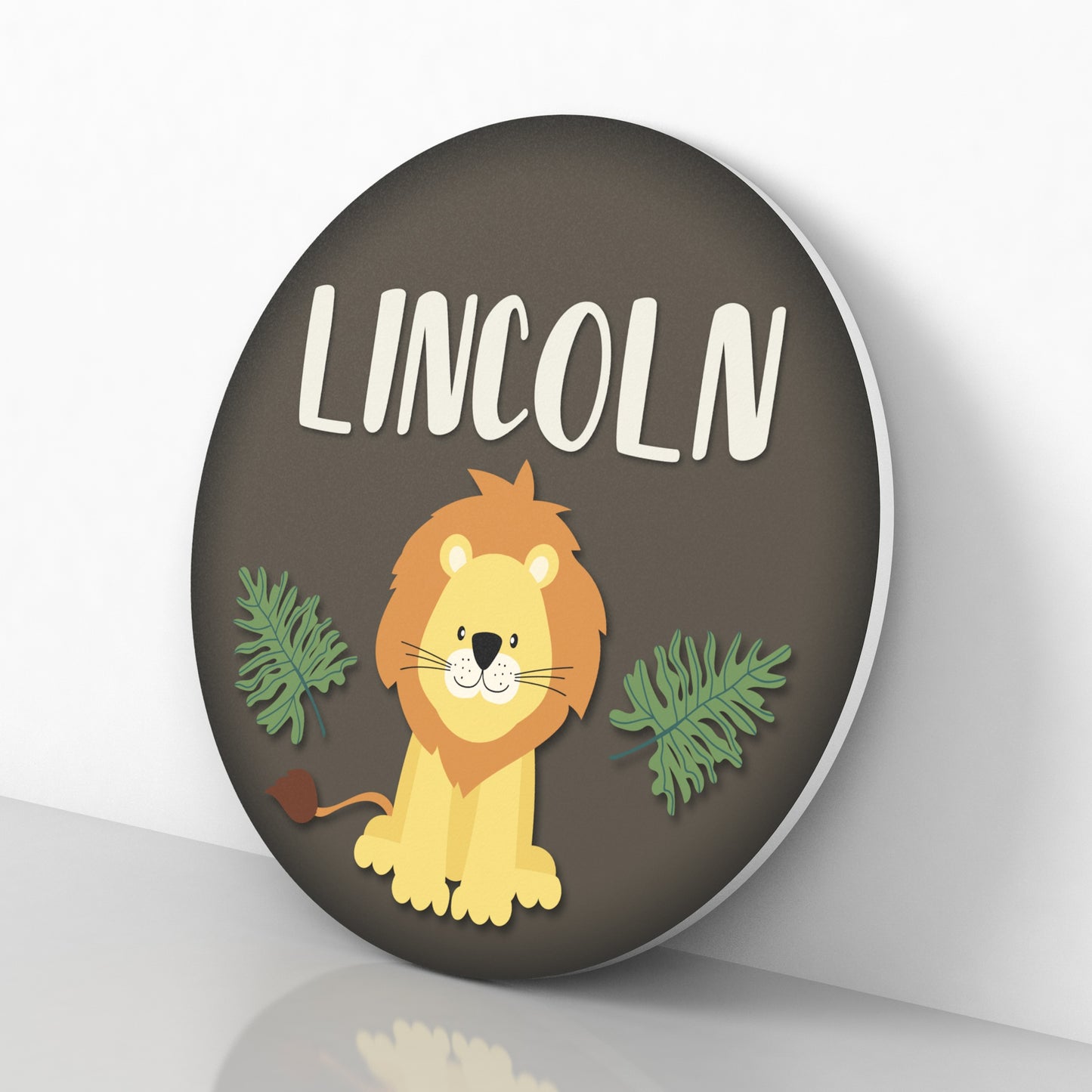 Lion Theme Nursery Name Sign - Safari Nursery Personalized Baby Name Sign
