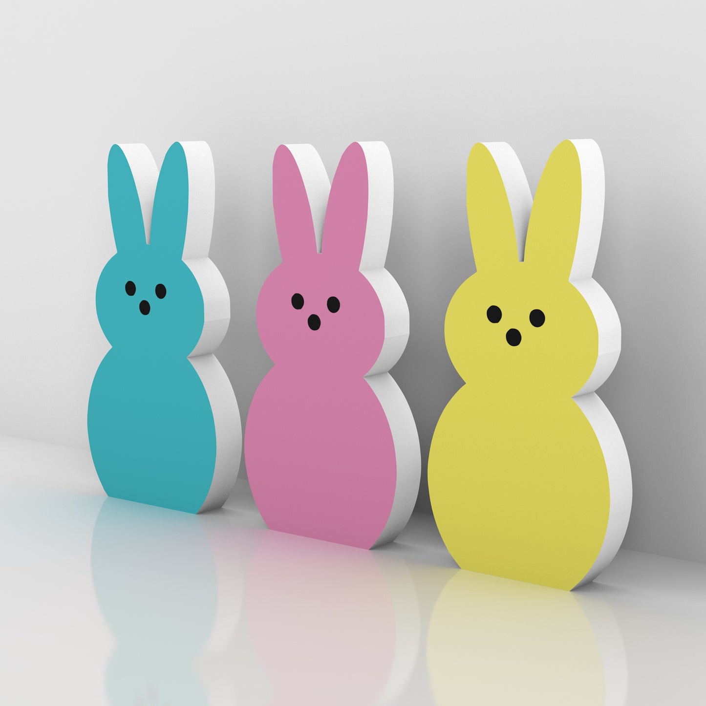 Easter Peeps Decorations - Set of 3 - Easter Tiered Tray Decor - Freestanding Peeps for Easter