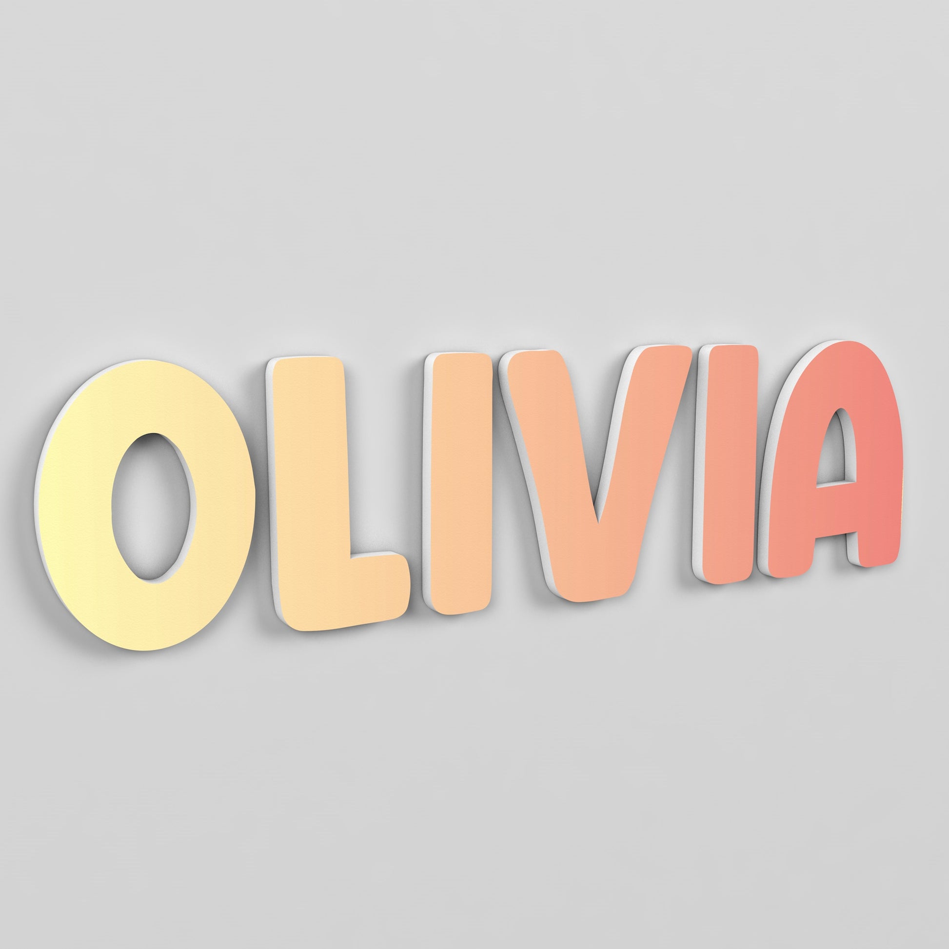 personalized nursery name sign in custom lettering, 3D PVC wall decor for baby or kids bedroom