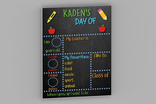 Personalized School Boards - First and Last Day Memory Sign