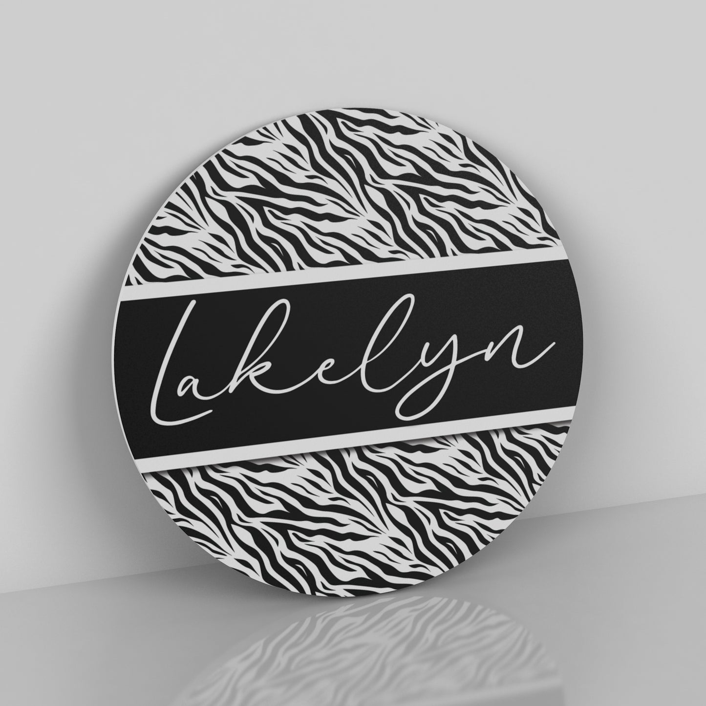 Zebra Print Name Sign