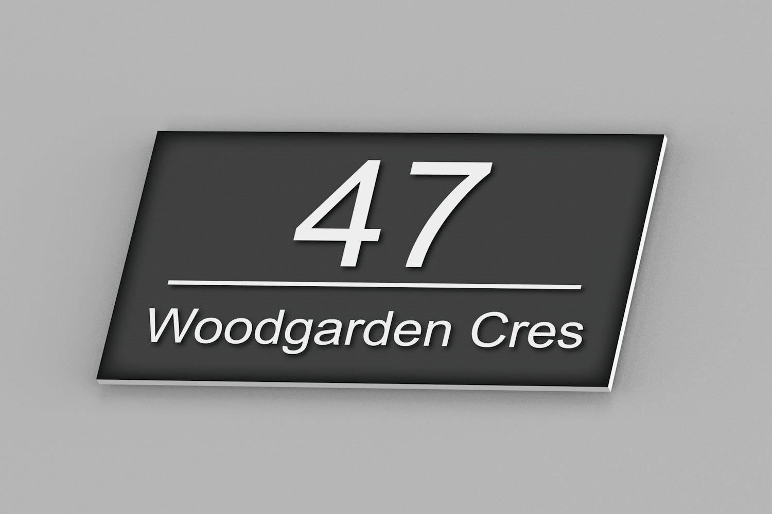 Modern Address Plaque, House Number and Street Sign