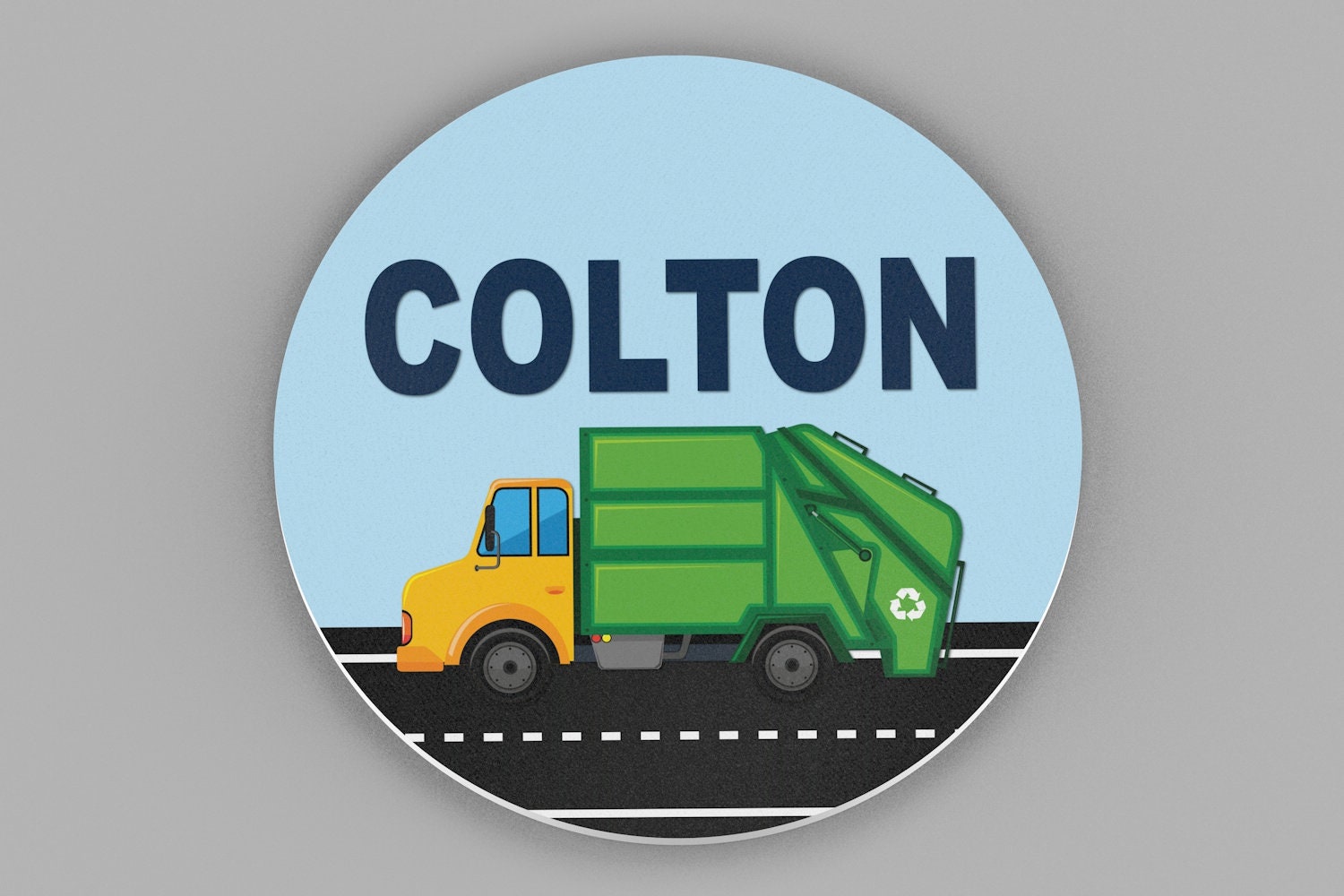 Garbage Truck Bedroom Wall Decor, Personalized Name Sign, Boys Wall Art