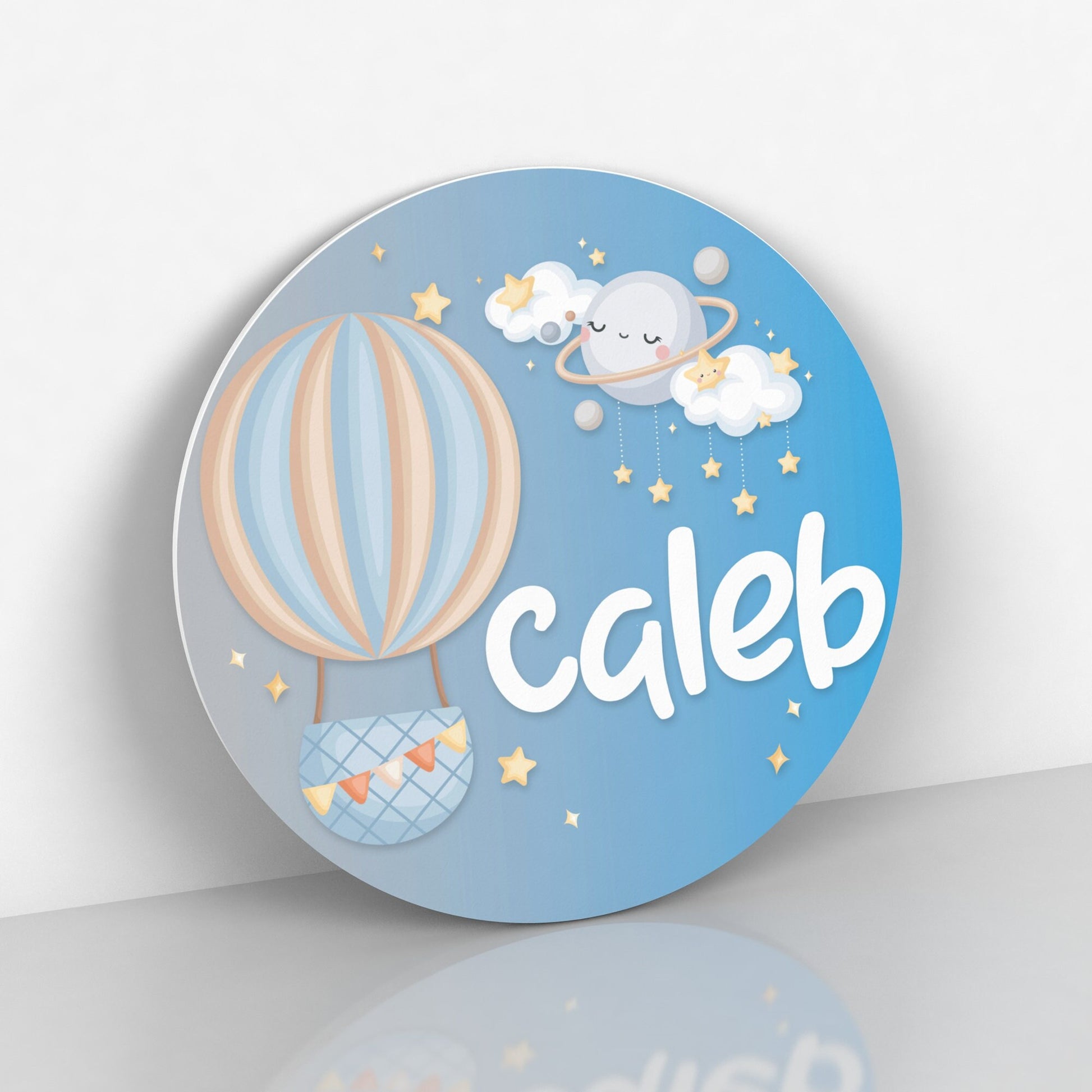 Hot Air Balloon Baby Name Sign,  Personalized Bedroom Name Sign, Nursery Decor for Baby Boys Wall Art