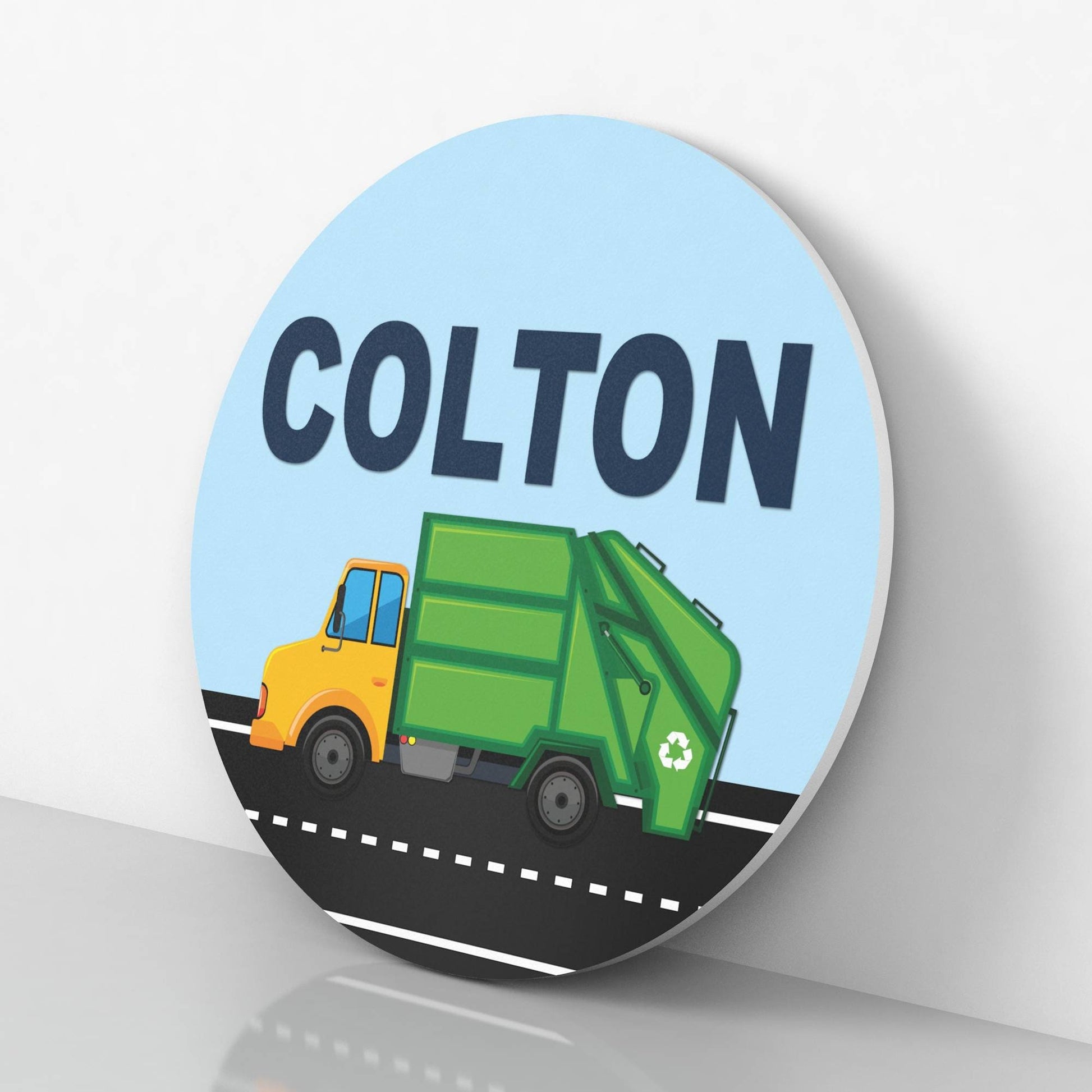 Garbage Truck Bedroom Wall Decor, Personalized Name Sign, Boys Wall Art